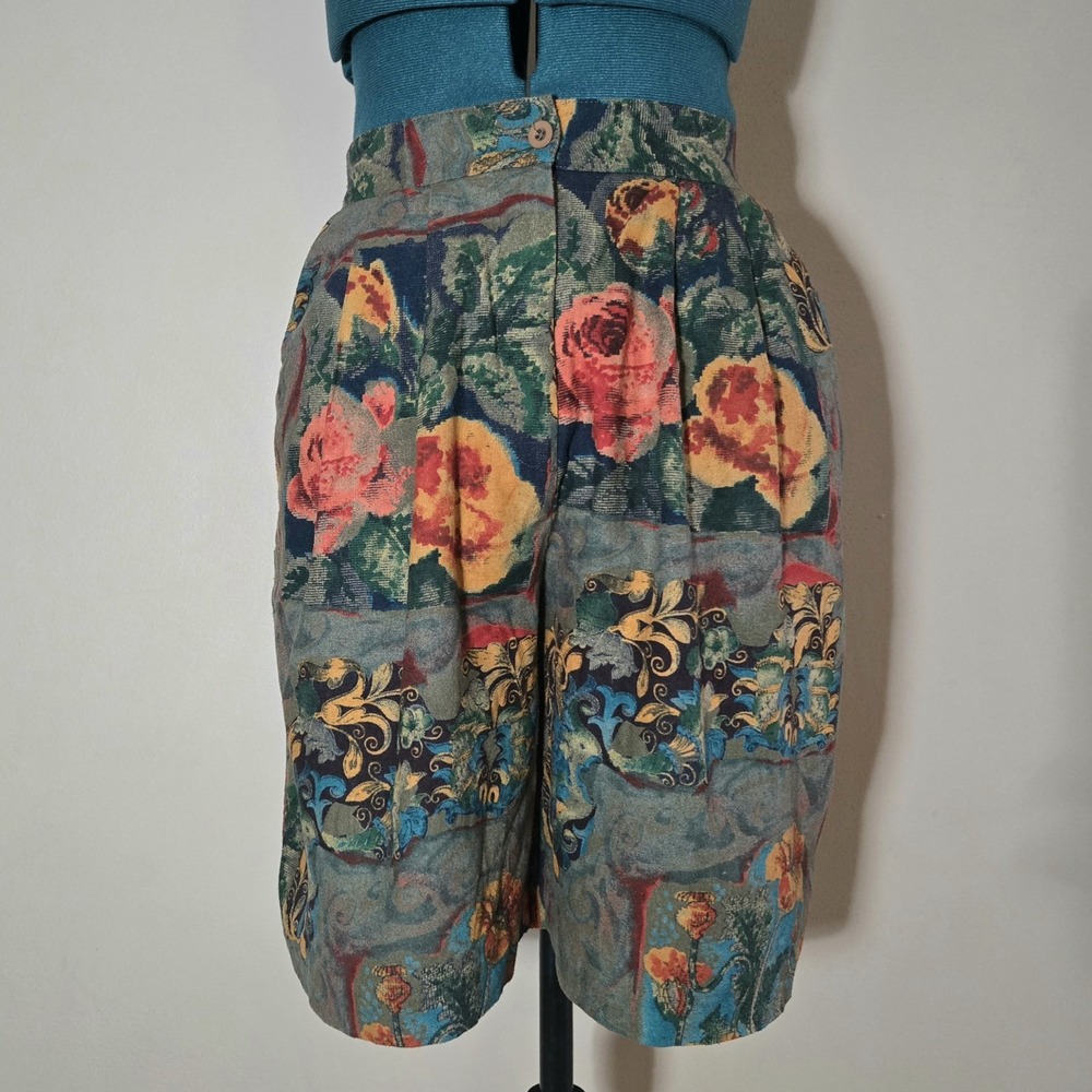 Vintage 1980s Baroque High-Waisted silk Shorts Georgiou Classics Dark Academia